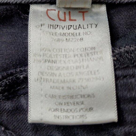 Cult of Individuality Jeans Men Size 31 34X29 Black Skinny Waxed Coated Moto - Picture 11 of 16